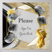 Graue und gelbe Tulpen mit Textur Poster (Vorne)