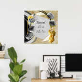 Graue und gelbe Tulpen mit Textur Poster (Heimbüro)