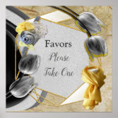 Graue und gelbe Tulpen mit Textur Poster (Vorne)