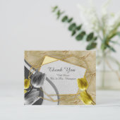 Graue und gelbe Tulpen mit Textur Postkarte (Stehend Vorderseite)