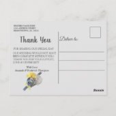 Graue und gelbe Tulpen mit Textur Postkarte (Rückseite)