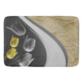 Graue und gelbe Tulpenfarben - Blume 2021 Badematte (Vorderseite)