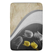 Graue und gelbe Tulpenfarben - Blume 2021 Badematte (Vorderseite Vertikal)