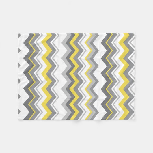 Graue und gelbe Zickzack Fleecedecke (Vorderseite (Horizontal))