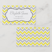 Graue und gelbe Zickzack Streifen Visitenkarte (Vorne/Hinten)