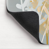 Graue und goldene abstrakte botanische Minimalkuns Mousepad (Ecke)