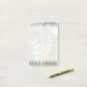 Graue und goldene abstrakte botanische Minimalkuns Post-it Klebezettel (Auf Schreibtisch)