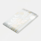 Graue und goldene abstrakte botanische Minimalkuns Post-it Klebezettel (angewinkelt)