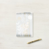 Graue und goldene abstrakte botanische Minimalkuns Post-it Klebezettel (Auf Schreibtisch)