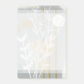 Graue und goldene abstrakte botanische Minimalkuns Post-it Klebezettel (Vorderseite)