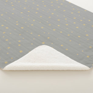 Graue und goldene Abstrakte Moderne Random Dot Mus Sherpadecke