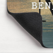 Graue und goldene Abstrakte Monogram für Männer Mousepad (Ecke)