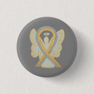 Graue und goldene Awareness-Schleife benutzerdefin Button