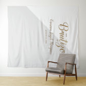 Graue und goldene Baby Taufe Custom Bautizo Hinter Wandteppich (Beispiel (Horizontal))