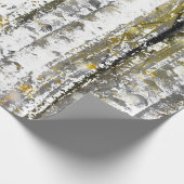 Graue und goldene Birkenbäume Geschenkpapier (Ecke)