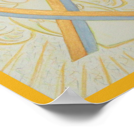 Graue und goldene Bronzestube Poster (Ecke)