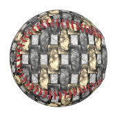 Graue und goldene Färbung, rechteckige Schnitzerei Baseball (Vorderseite Links)