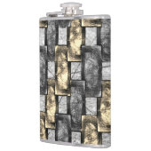 Graue und goldene Färbung, rechteckige Schnitzerei Flachmann (Links)