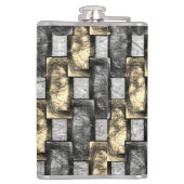 Graue und goldene Färbung, rechteckige Schnitzerei Flachmann (Rückseite)