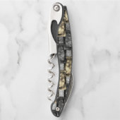 Graue und goldene Färbung, rechteckige Schnitzerei Kellnermesser (Vorderseite)