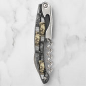 Graue und goldene Färbung, rechteckige Schnitzerei Kellnermesser (Rückseite)