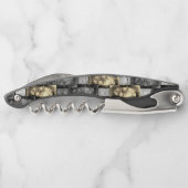 Graue und goldene Färbung, rechteckige Schnitzerei Kellnermesser (Rückseite)