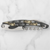 Graue und goldene Färbung, rechteckige Schnitzerei Kellnermesser (Vorderseite)