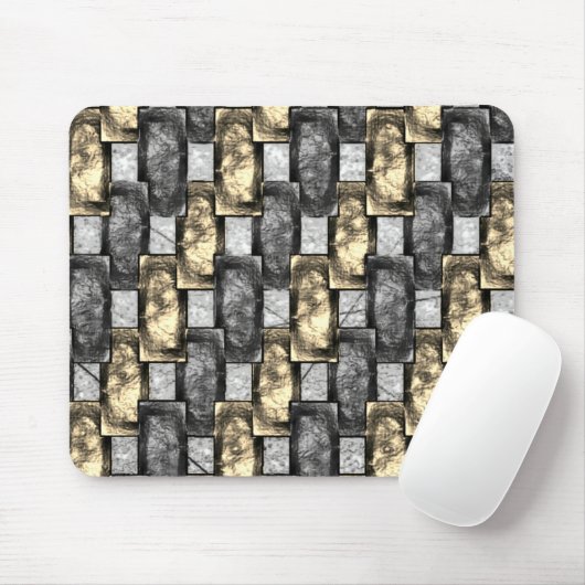Graue und goldene Färbung, rechteckige Schnitzerei Mousepad (Mit Mouse)