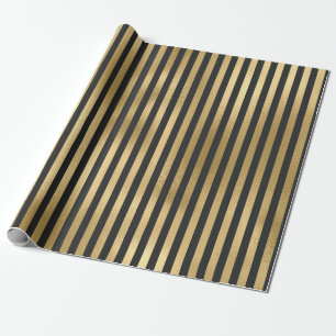 Graue und goldene Folienstreifen Geschenkpapier