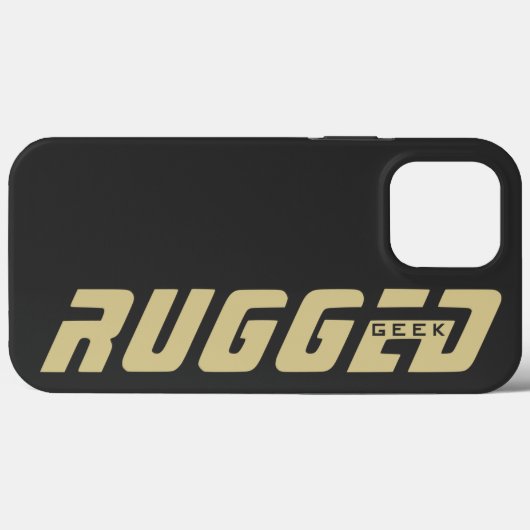 Graue und goldene GEEK Case-Mate iPhone Hülle (Rückseite (Horizontal))