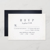 Graue und goldene Glitzer Ausgeklügelte Monogramm- RSVP Karte (Vorne/Hinten)