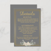 Graue und goldene Hochzeitskarte Einladung (Vorne/Hinten)