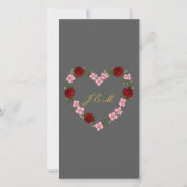 Graue und goldene Hochzeitsprogramm - Florales Her (Rückseite)