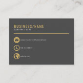 Graue und goldene Icons Visitenkarte. Visitenkarte (Vorderseite)