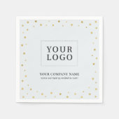 Graue und goldene Konfetti-Werbelogo Serviette (Vorderseite)