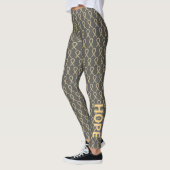 Graue und goldene Leggings (Links)