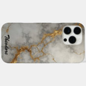 Graue und goldene Marmor Case-Mate iPhone Hülle (Rückseite (Horizontal))