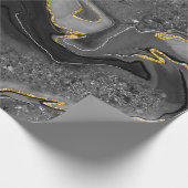 Graue und goldene Marmorgestaltung Geschenkpapier (Ecke)