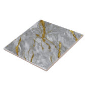 Graue und goldene Marmorplatte Keramik Fliese (Seite)