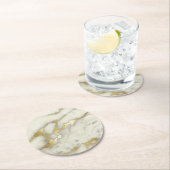 Graue und goldene Marmorsteine Runder Pappuntersetzer (Vor Ort)