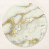 Graue und goldene Marmorsteine Runder Pappuntersetzer (Vorderseite)