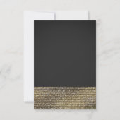 Graue und goldene, moderne Glam Sequins Chic-Tisch Einladung (Rückseite)