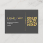 Graue und goldene QR-Code-Geschäftskarte Visitenkarte (Vorderseite)