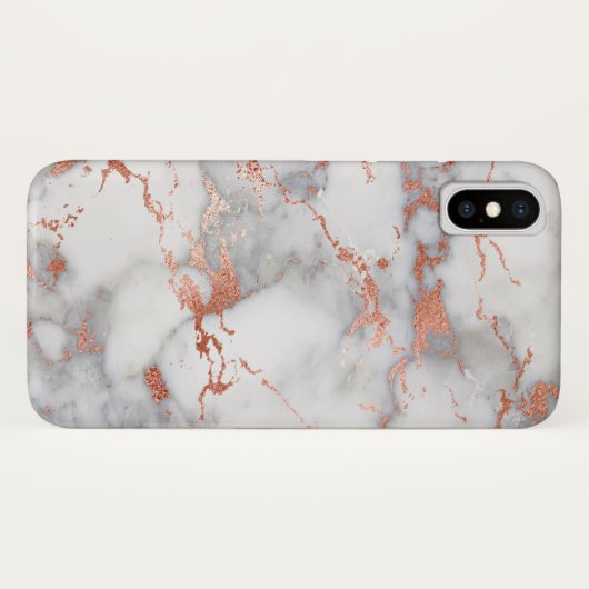 Graue und goldene Rose Case-Mate iPhone Hülle (Rückseite (Horizontal))