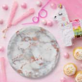 Graue und goldene Rose Pappteller (Party)