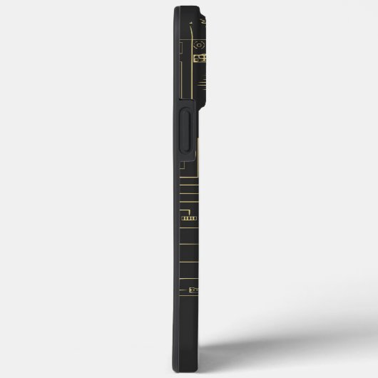 Graue und goldene RUGGED GEEK Hauptplatine Tech Case-Mate iPhone Hülle (Rückseite / Rechts)