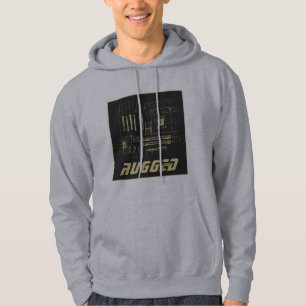 Graue und goldene RUGGED GEEK Hauptplatine Tech Hoodie
