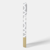 Graue und goldene Trellis Herzmonogramm Case-Mate iPhone Hülle (Rückseite / Rechts)