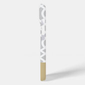 Graue und goldene Trellis Herzmonogramm Case-Mate iPhone Hülle (Rückseite / Links)