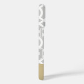 Graue und goldene Trellis Herzmonogramm Case-Mate iPhone Hülle (Rückseite / Rechts)